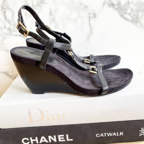 Bandolino Leather Wedge Sandals - Picture 10 of 12